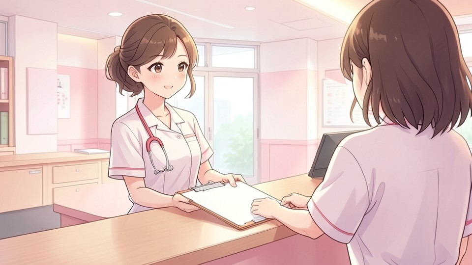千葉県の医療機関で採用選考の案内を確認する助産師のイメージ